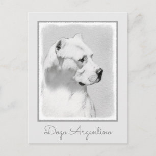Carte Postale Tableau Dogo Argentino - Art Chien original
