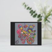Carte Postale Tableau Doodle Vibrant (Debout devant)