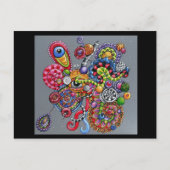 Carte Postale Tableau Doodle Vibrant (Devant)