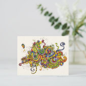 Carte Postale Tableau Doodle Vibrant (Debout devant)