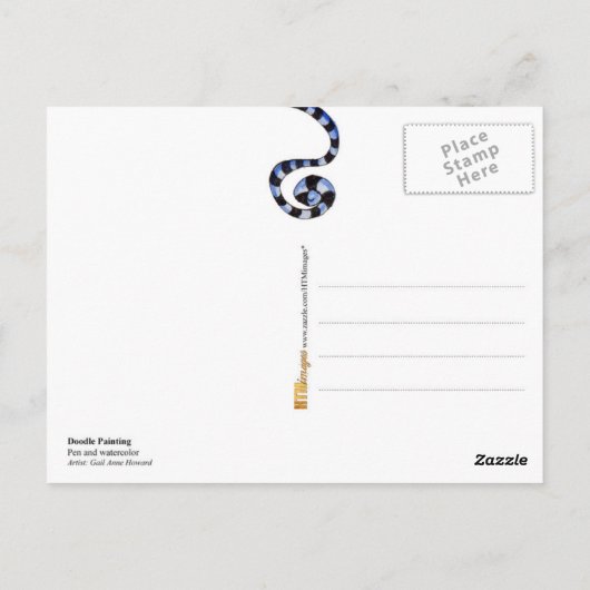 Carte Postale Tableau Doodle Vibrant (Dos)