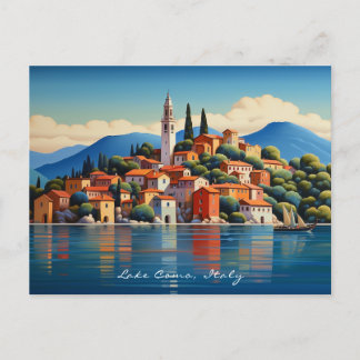 Carte Postale Tableau du lac de Côme | Italie | Art