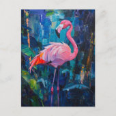 Carte Postale Tableau Flamant rose Abstrait (Devant)