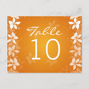 Carte Postale Tableau Floral Numéro Fleurs exotiques Orange