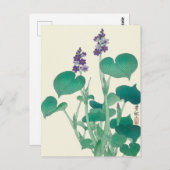Carte Postale Tableau Hosta en fleurs par Ohara Koson (Devant / Derrière)