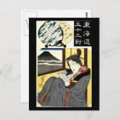 Carte Postale Tableau japonais c. Années 1800 (Devant / Derrière)