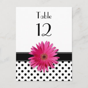 Carte Postale Tableau Mariage de pois rose noir blanc rose