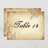 Carte Postale Tableau mariage en feuille de scroll beige Brown (Devant / Derrière)