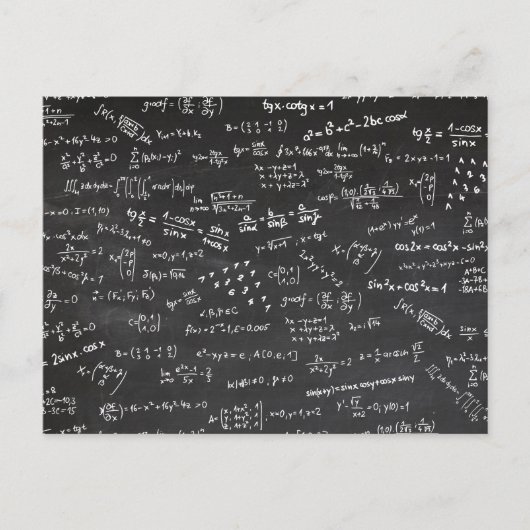 Carte Postale Tableau noir avec formules mathématiques (Devant)