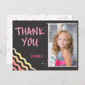 Carte Postale Tableau noir coloré Merci d'anniversaire Photo (Devant / Derrière)