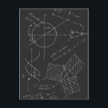 Carte Postale Tableau noir de maths<br><div class="desc">Formules et graphiques de maths sur le tableau noir</div>