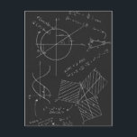 Carte Postale Tableau noir de maths<br><div class="desc">Formules et graphiques de maths sur le tableau noir</div>