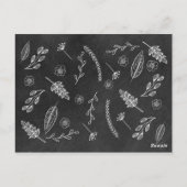 Carte Postale Tableau noir et blanc Floral Enregistrer la date (Dos)