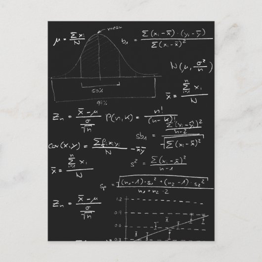 Carte Postale Tableau noir Statistiques (Devant)