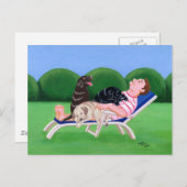 Carte Postale Tableau papa Labrador (Devant / Derrière)