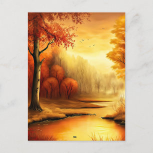 Carte Postale Tableau paysage d'automne-2