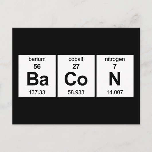 Carte Postale Tableau périodique BaCoN (Devant)