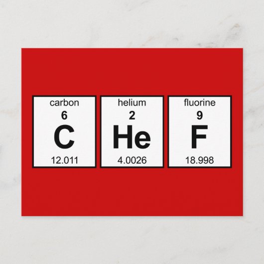 Carte Postale Tableau périodique CHeF (Devant)