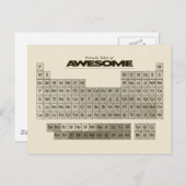 Carte Postale Tableau périodique de AWESOME (Devant / Derrière)