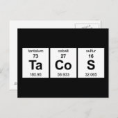 Carte Postale Tableau périodique de tacos (Devant / Derrière)