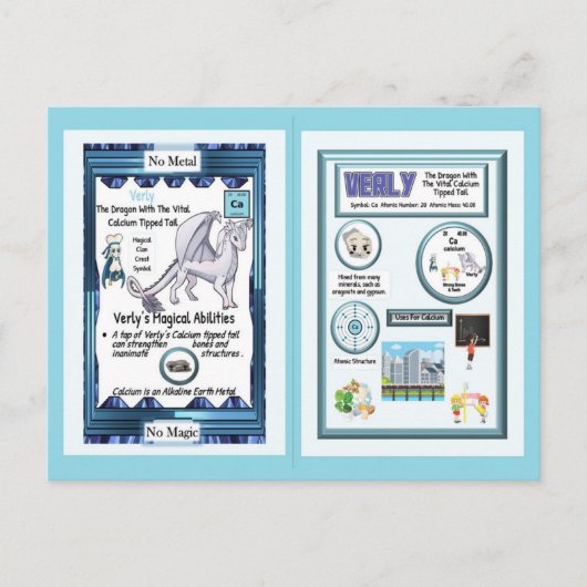 Carte Postale Tableau Périodique Dragon - Calcium (Devant)