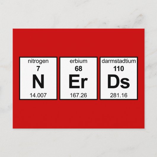 Carte Postale Tableau périodique NErDs (Devant)
