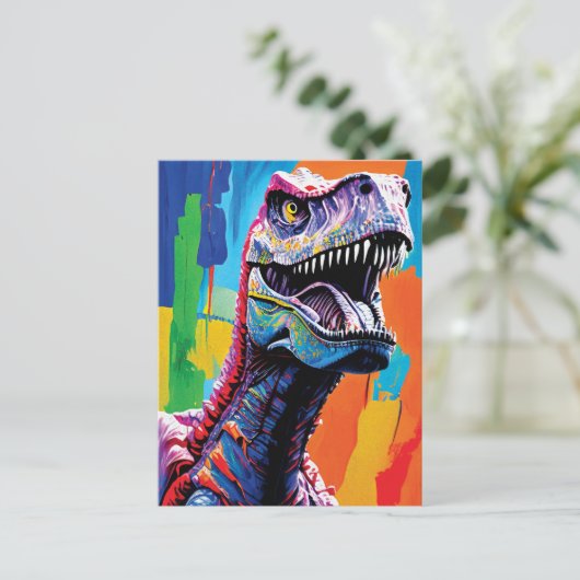 Carte Postale Tableau Portrait D'Un Tyrannosaurus Rex | T-Rex (Debout devant)