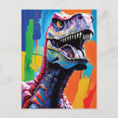 Carte Postale Tableau Portrait D'Un Tyrannosaurus Rex | T-Rex (Devant)