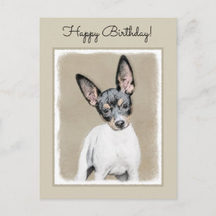 Carte Postale Tableau Rat Terrier - Cute Original Chien Art