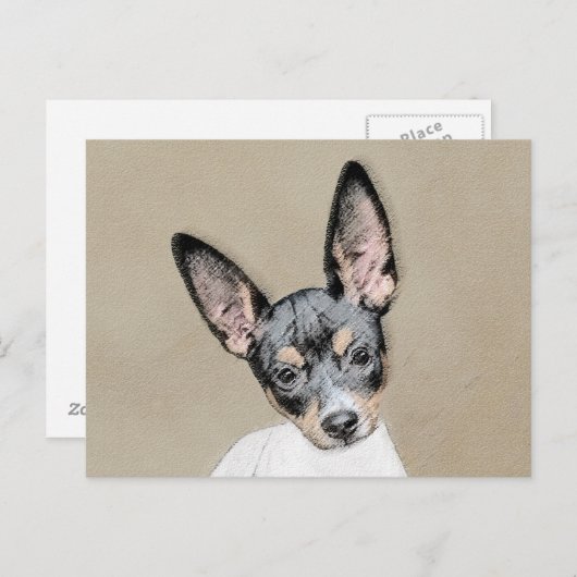 Carte Postale Tableau Rat Terrier - Cute Original Chien Art (Devant / Derrière)