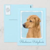 Carte Postale Tableau Rhodesian Ridgeback - Art Chien original (Devant / Derrière)