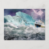 Carte Postale Tableau Titanic et Iceberg RMS (Devant)