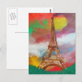 Carte Postale Tableau Tour Eiffel (Devant / Derrière)