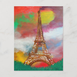 Carte Postale Tableau Tour Eiffel