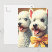Carte Postale Tableau vintage Bedlington Terrier (Devant / Derrière)