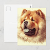 Carte Postale Tableau vintage Chow-Chow (Devant / Derrière)
