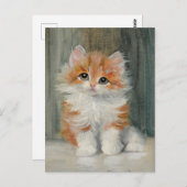 Carte Postale Tableau vintage Kitten (Devant / Derrière)
