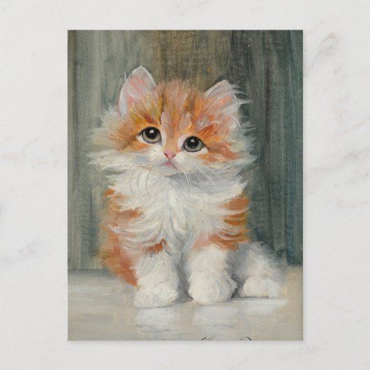 Carte Postale Tableau vintage Kitten (Devant)