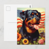 Carte Postale Tableau vintage Rottweiler (Devant / Derrière)