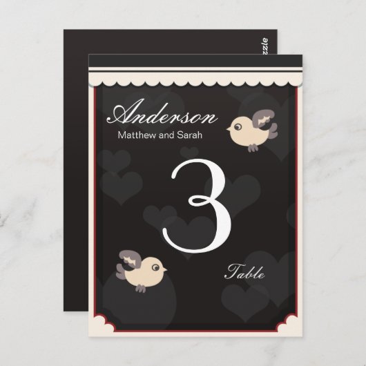 Carte Postale TableNumber3, 3, Table, Anderson, Matthew et S... (Devant / Derrière)