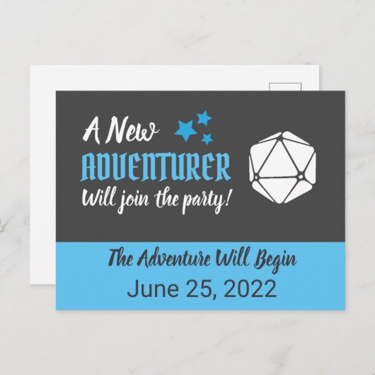 Carte postale Tabletop RPG Blue Pregancy Faire-par (Devant / Derrière)