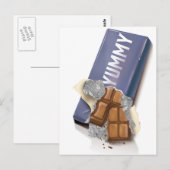 Carte Postale Tablette de Chocolat Délicieux (Devant / Derrière)