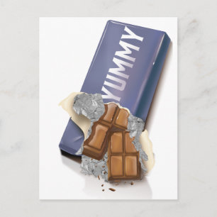 Carte Postale Tablette de Chocolat Délicieux
