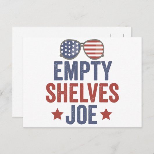 Carte Postale Tablettes vides Joe Funyy Conservateur Anti-Libéra (Devant / Derrière)