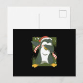 Carte Postale Tabouret de manchot de Noël (Devant / Derrière)