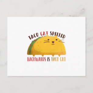 Carte Postale Taco Chat Écrit À L'Arrière Est Taco Chat