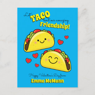 Carte Postale Taco Cute Kids Classroom Valentine Friendship Card