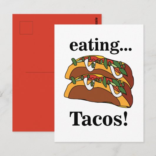 Carte Postale Taco Tacos Nourriture Drôle (Devant / Derrière)
