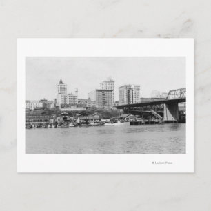 Carte Postale Tacoma, WA - Vue Skyline du centre-ville