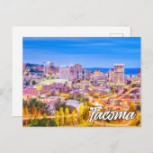 Carte Postale Tacoma, Washington, Au coucher du soleil (Devant / Derrière)